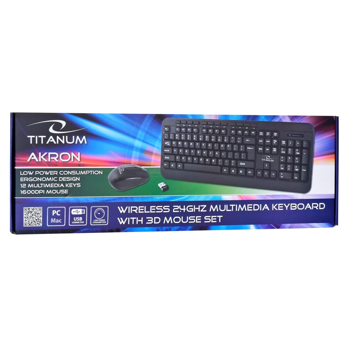 Tastatur mit Maus Titanum TK109 Schwarz